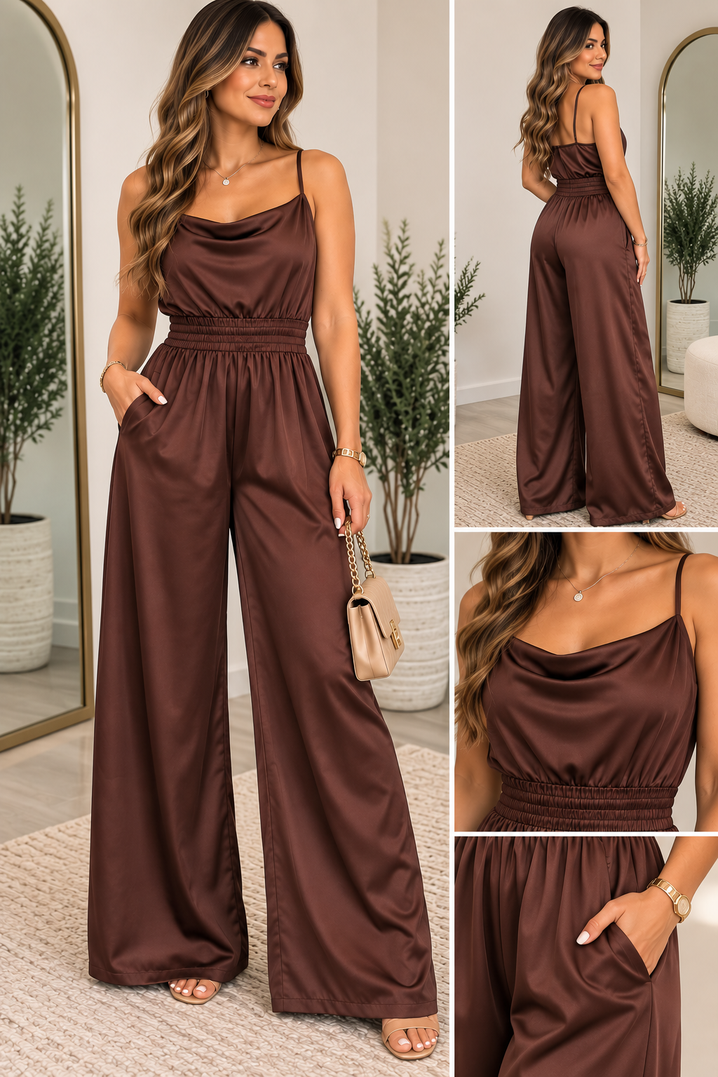 Satin Choco jumpsuits
