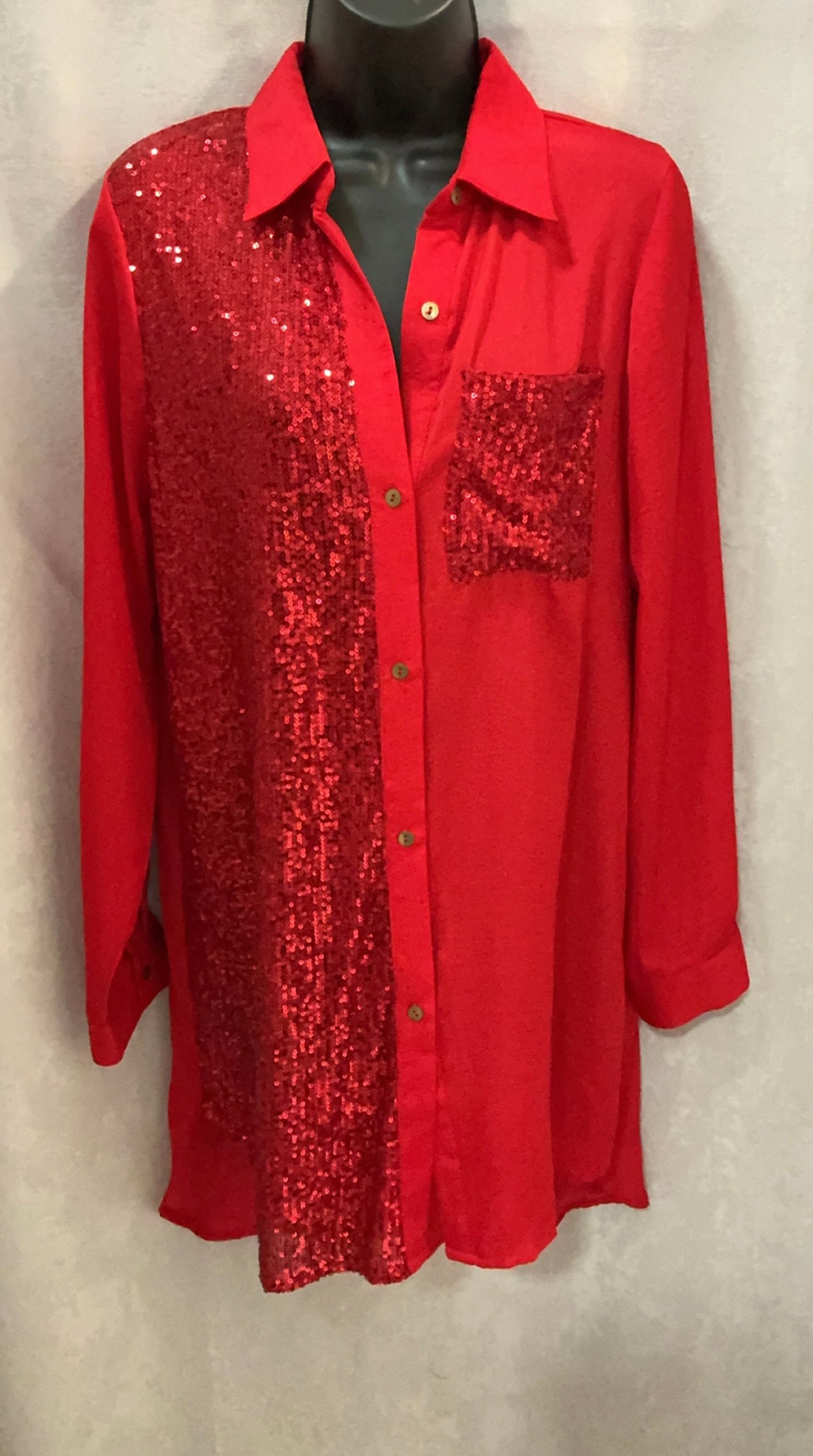 Sequin Shirt Dress