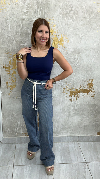Pinstripe Denim